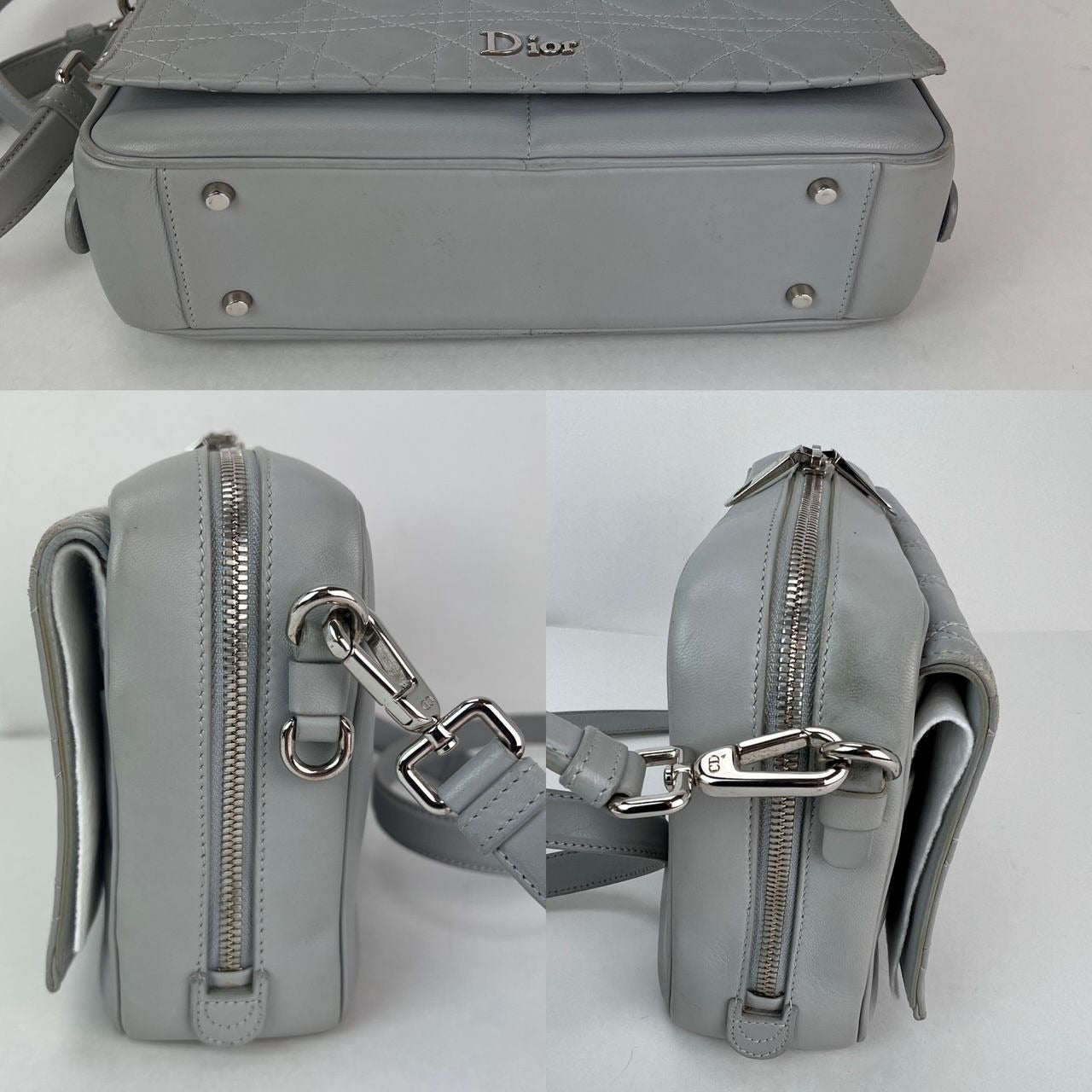 Christian Dior Lambskin Cannage Stardust Small Camera Crossbody Bag