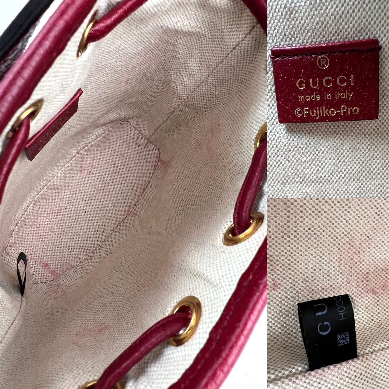 Gucci X Doraemon Vintage GG Supreme Mini Bucket Bag