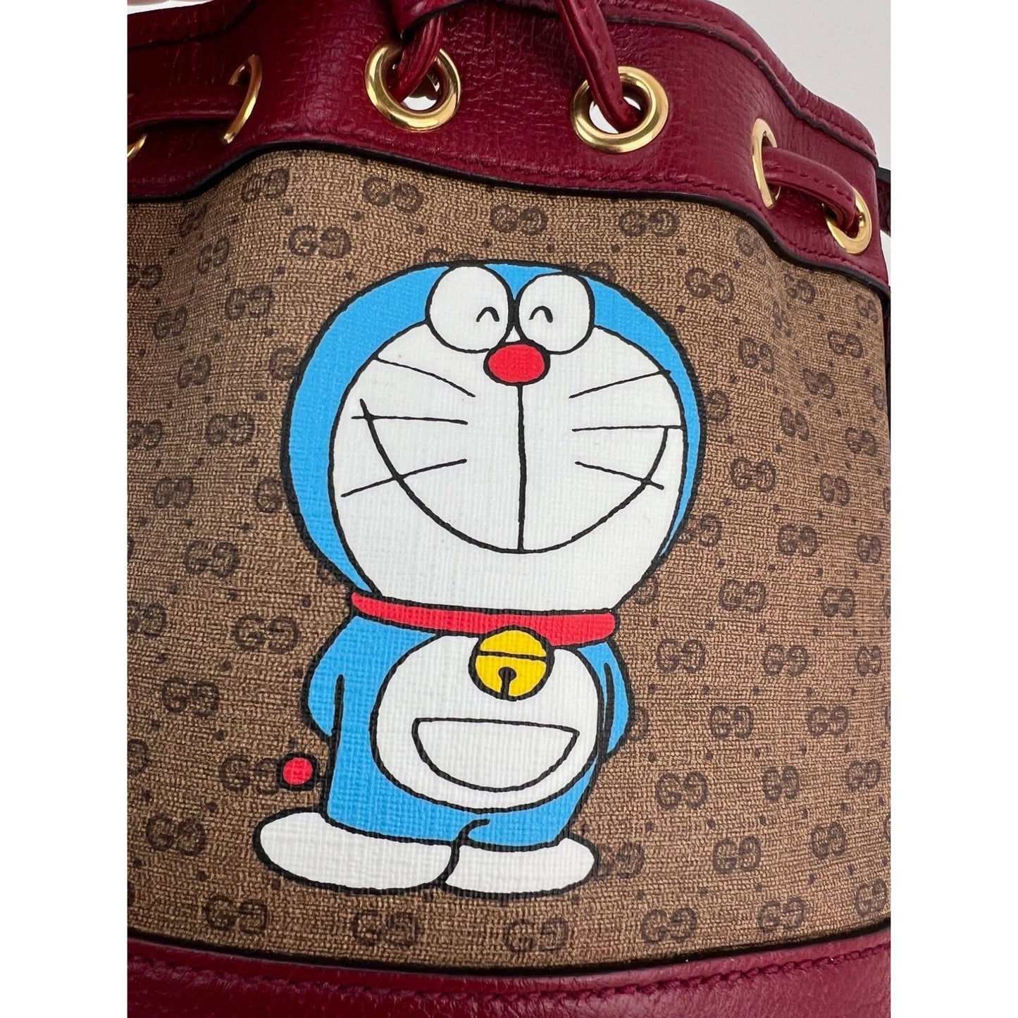 Gucci X Doraemon Vintage GG Supreme Mini Bucket Bag