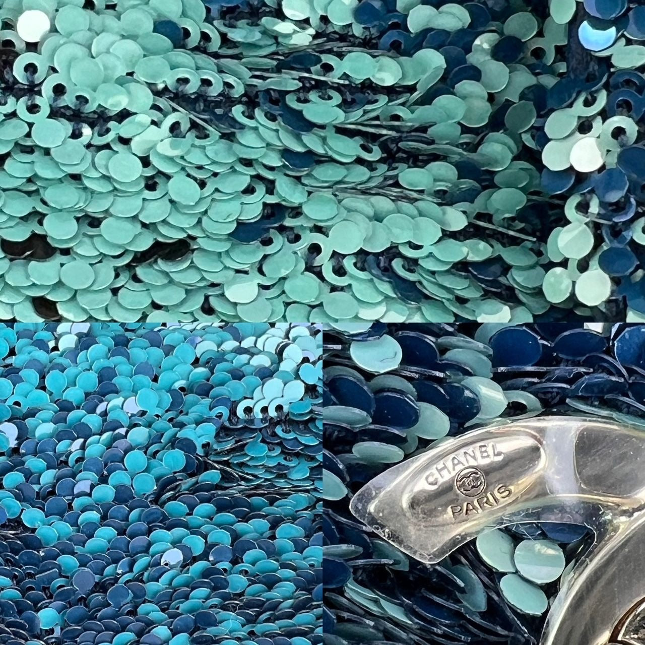 Chanel Shaded Sequins Mini Flap Green, Blue, black Shoulder Bag