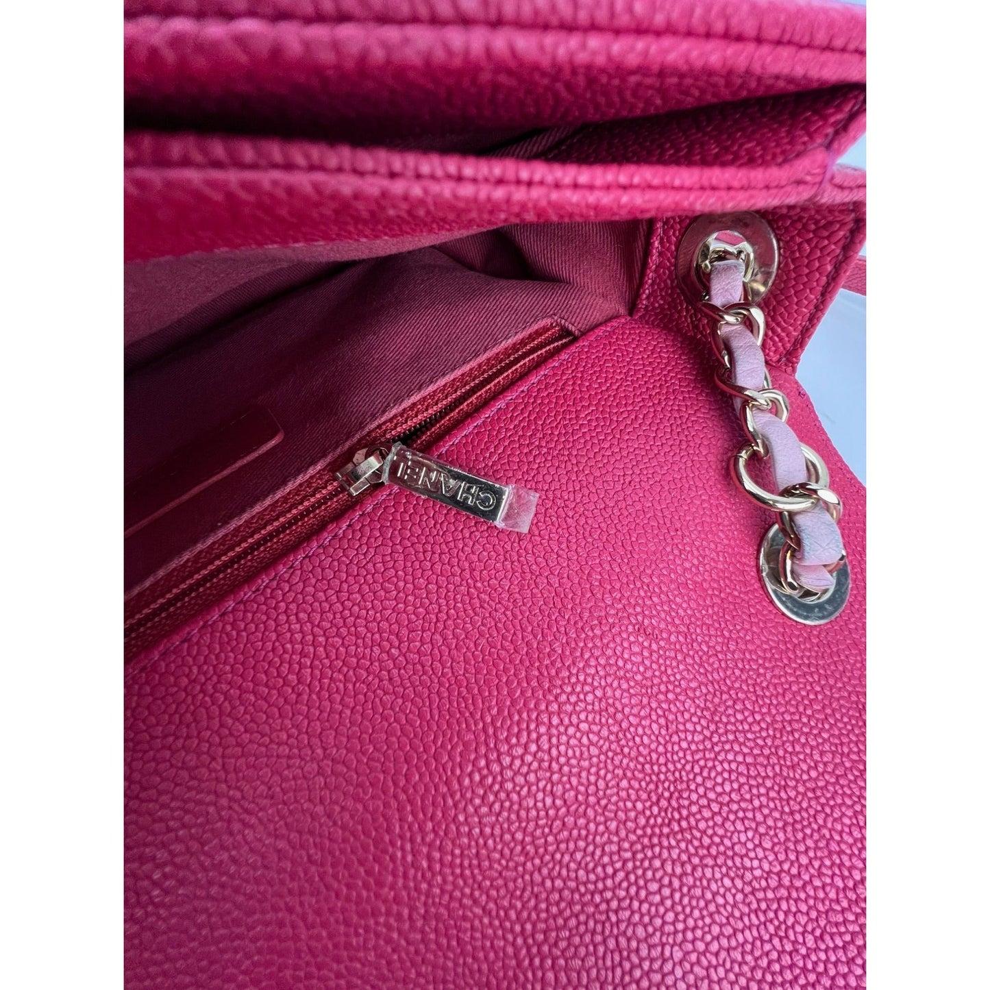 Chanel Paris-Cuba Medium Caviar Calfskin Thread Around Pink Flap Bag with top handle