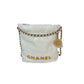 Chanel 22 Mini Shiny Calfskin Quilted White Crossbody Hand Bag