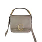 Chloe Shiny Calfskin Suede Small C Motty Gray Shoulder Bag