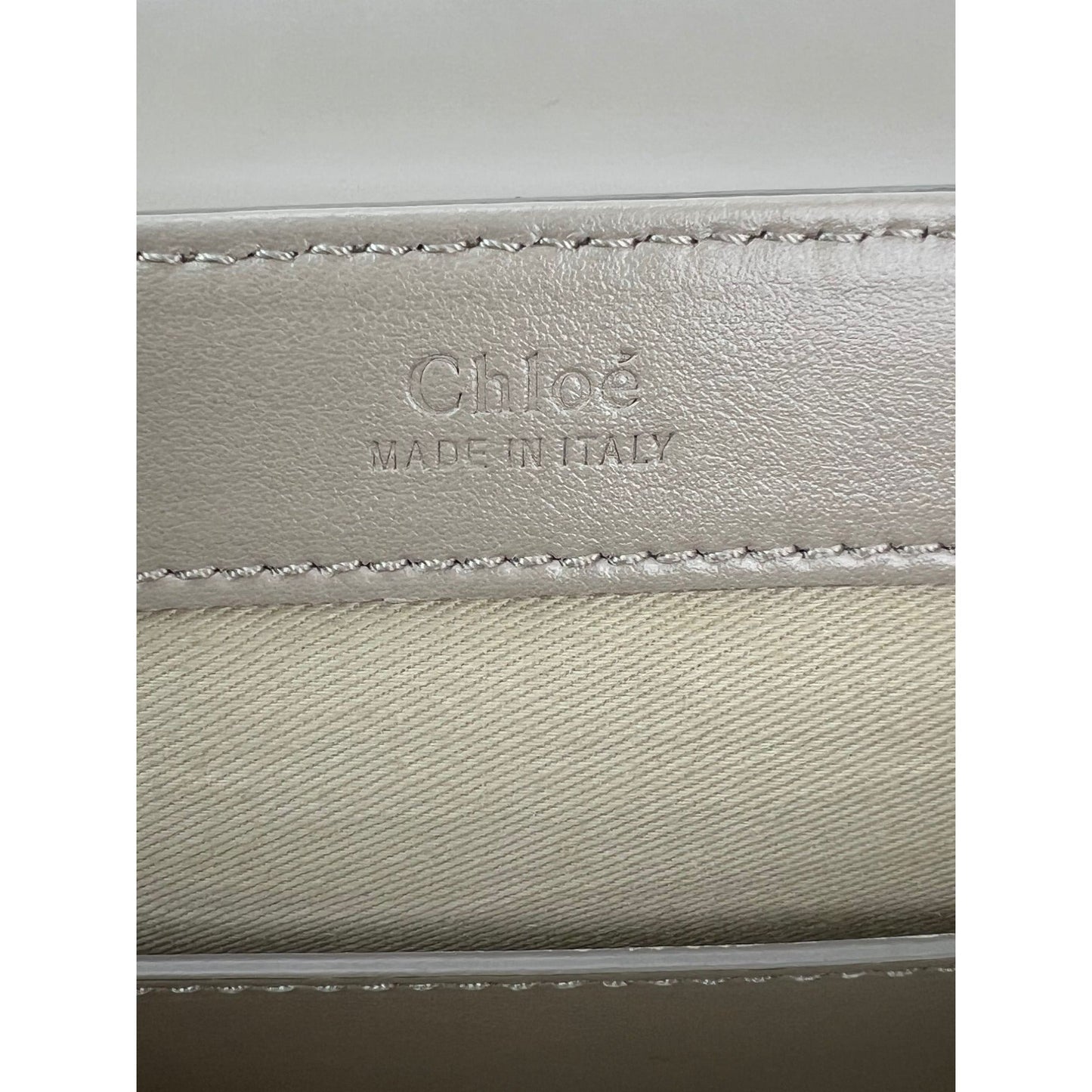 Chloe Shiny Calfskin Suede Small C Motty Gray Shoulder Bag